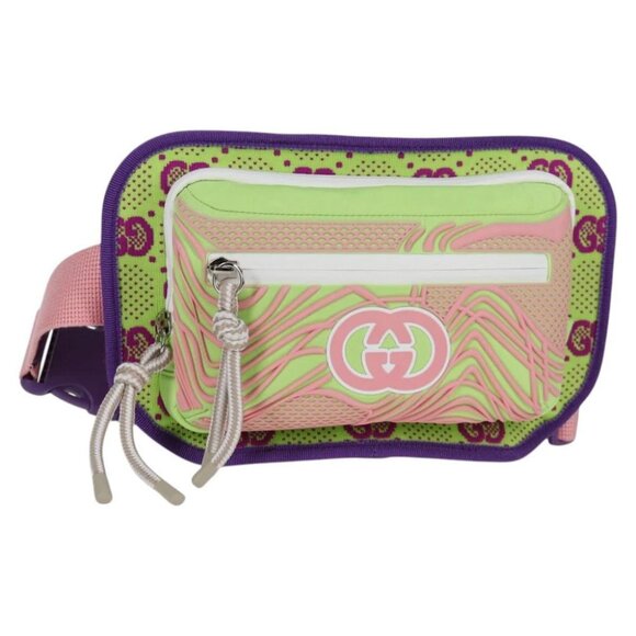 GUCCI Waist bag Nylon Silver Light green - Picture 1 of 15